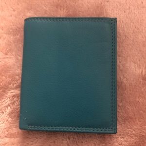 Turquoise leather wallet